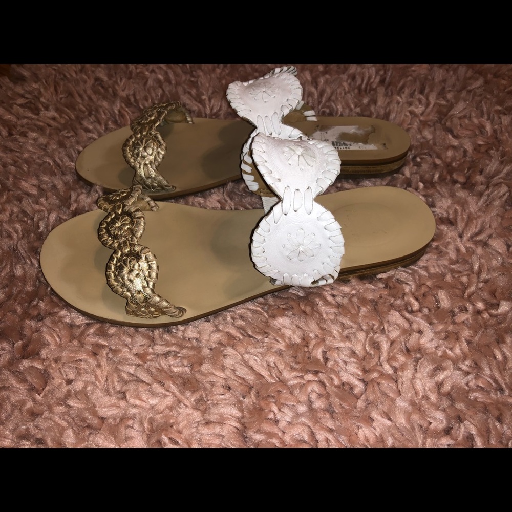 JACK ROGERS Lauren (Gold and White)